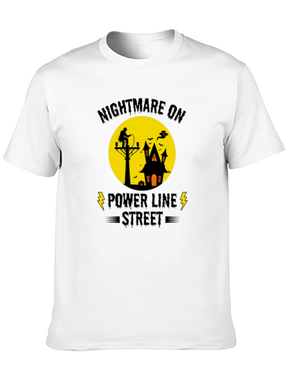 Nightmare on Power Line Street Halloween T-Shirt