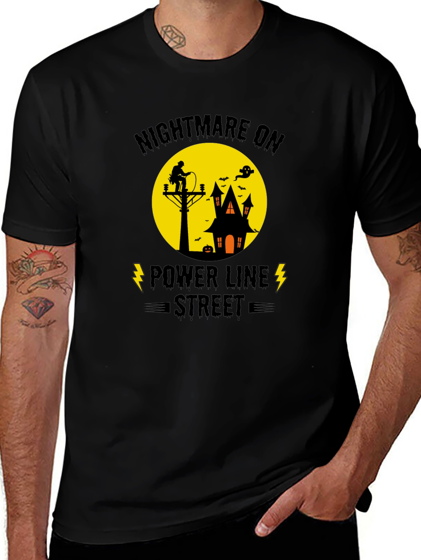 Nightmare on Power Line Street Halloween T-Shirt