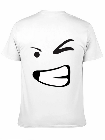 Grumpy Face Graphic Black T-Shirt - Mens Casual Wear