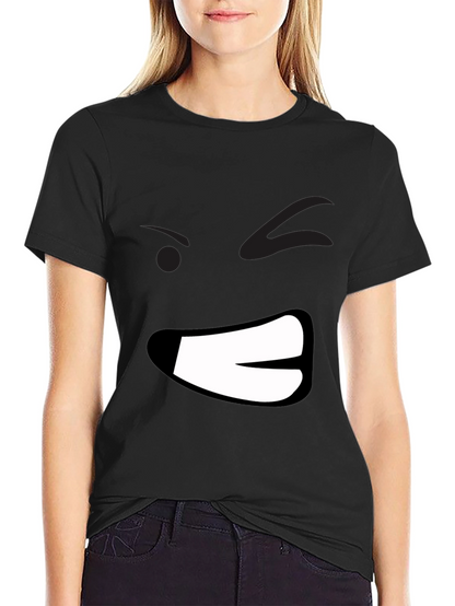 Grumpy Face Graphic Black T-Shirt - Mens Casual Wear