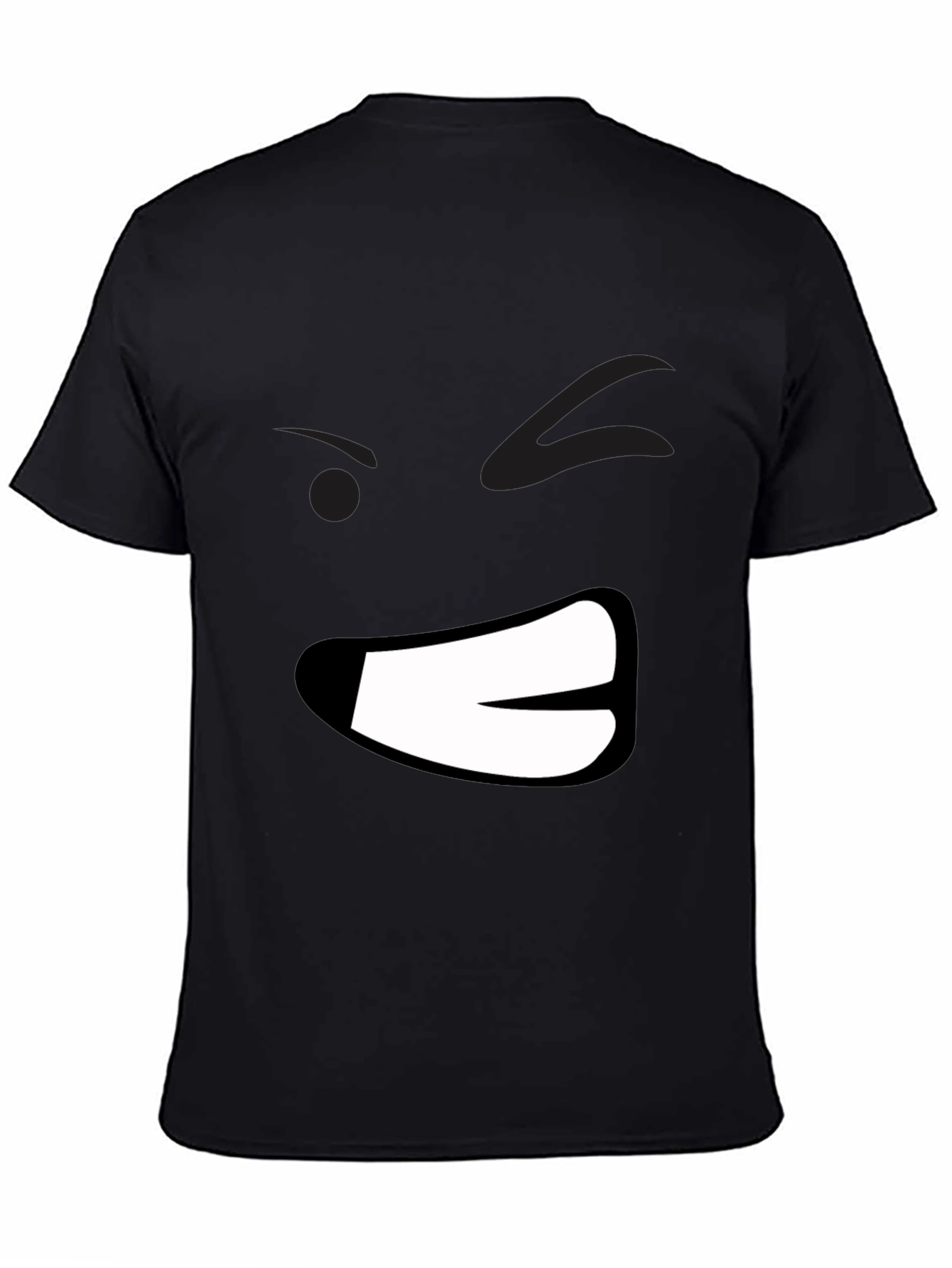 Grumpy Face Graphic Black T-Shirt - Mens Casual Wear