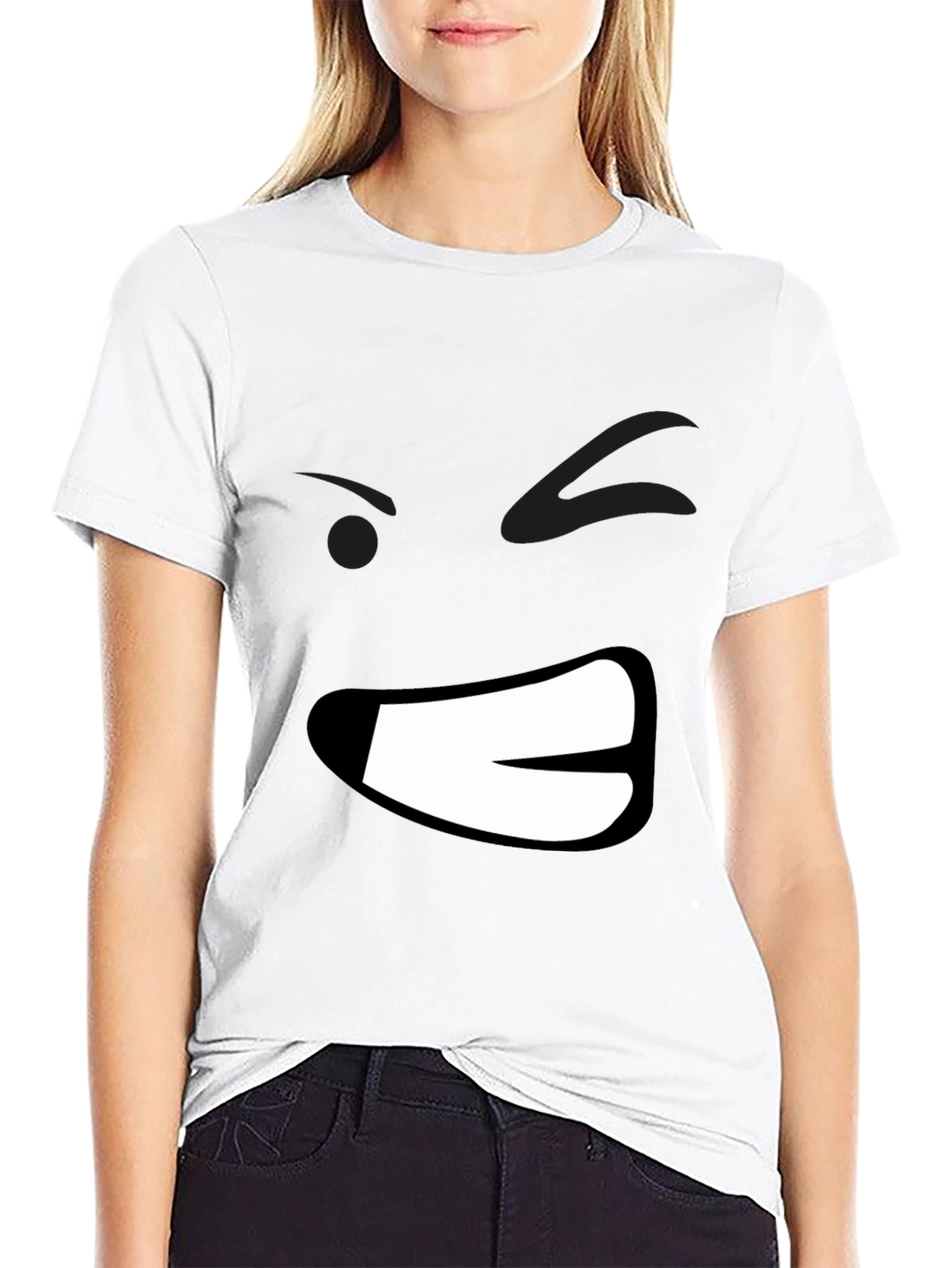 Grumpy Face Graphic Black T-Shirt - Mens Casual Wear