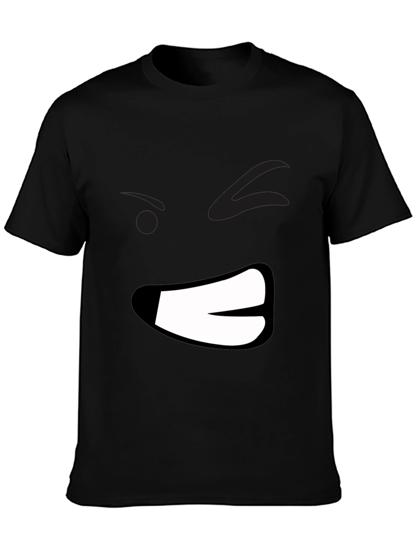 Grumpy Face Graphic Black T-Shirt - Mens Casual Wear