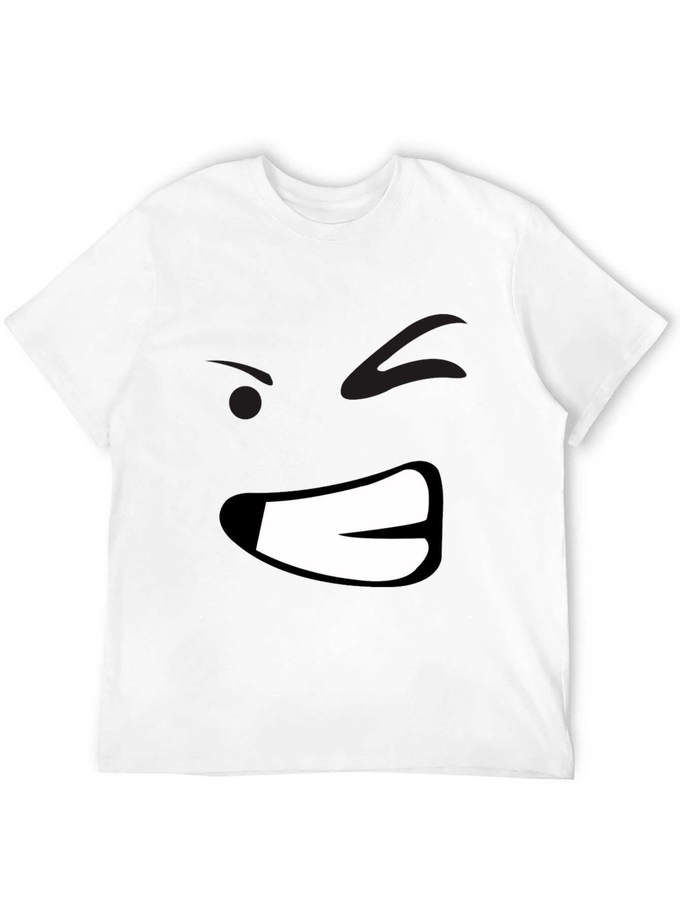 Grumpy Face Graphic Black T-Shirt - Mens Casual Wear