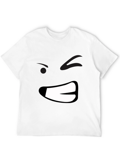 Grumpy Face Graphic Black T-Shirt - Mens Casual Wear