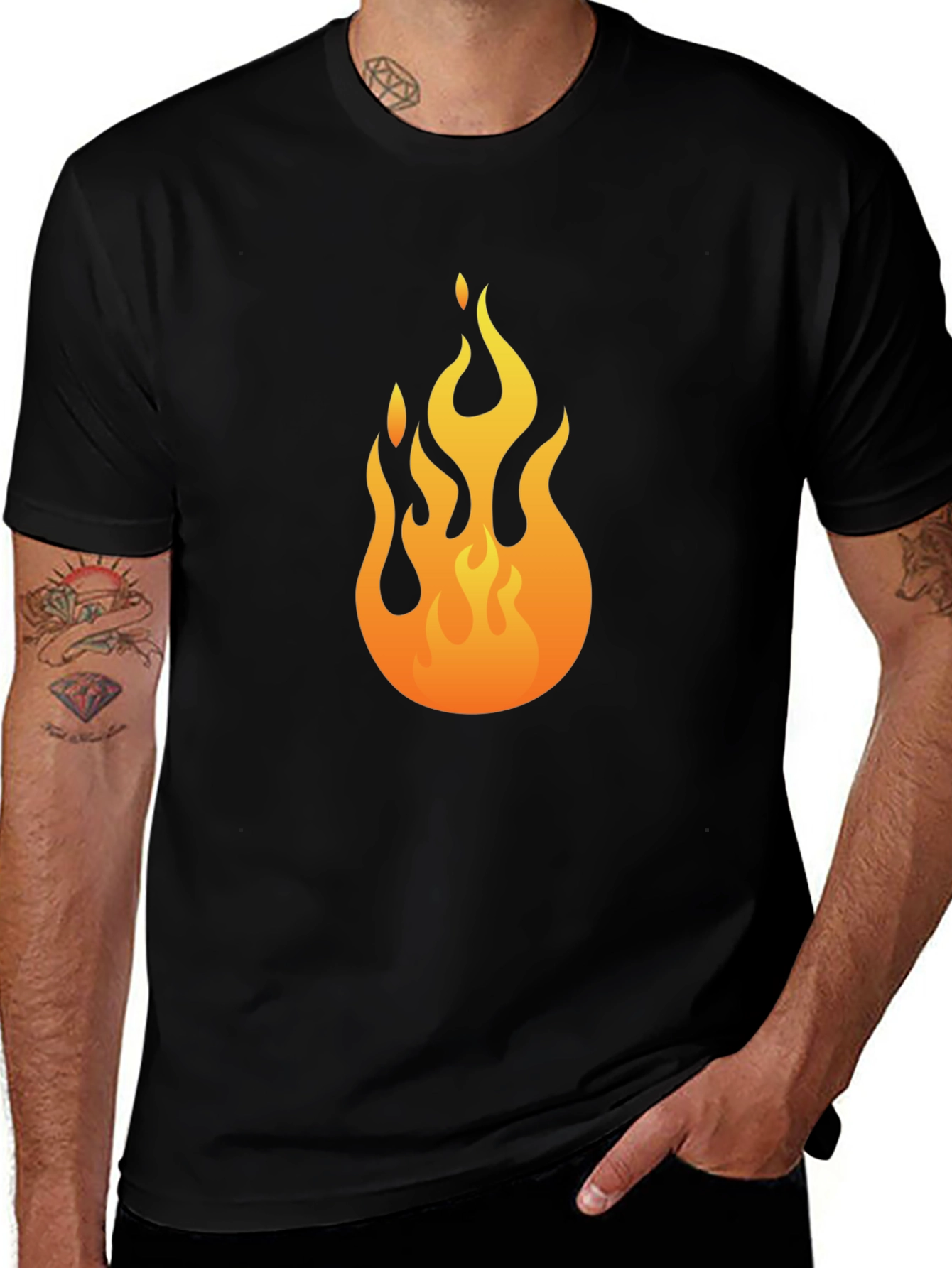 Flame Graphic Black T-Shirt