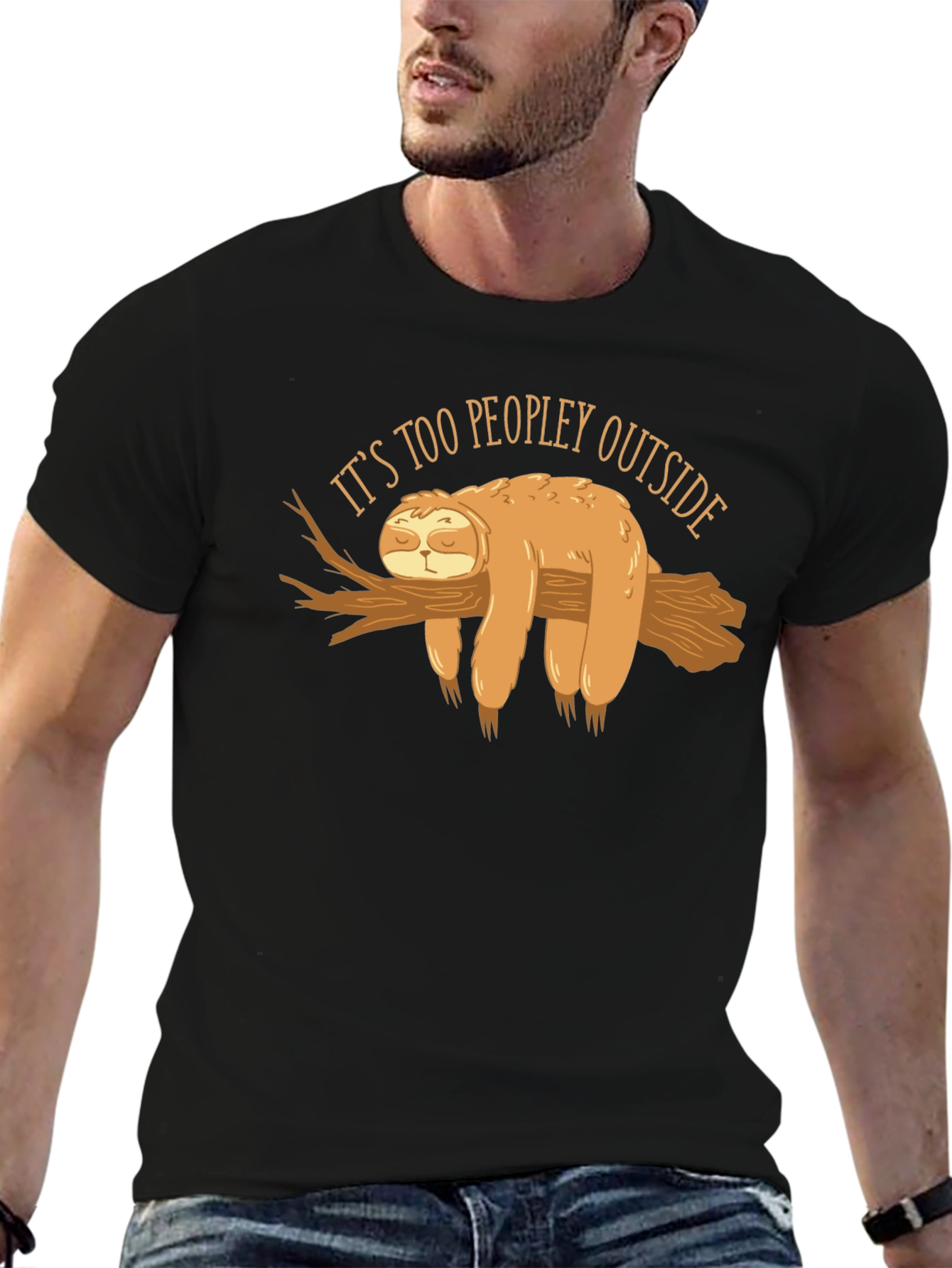 Sloth Too Peopley Graphic T-Shirt