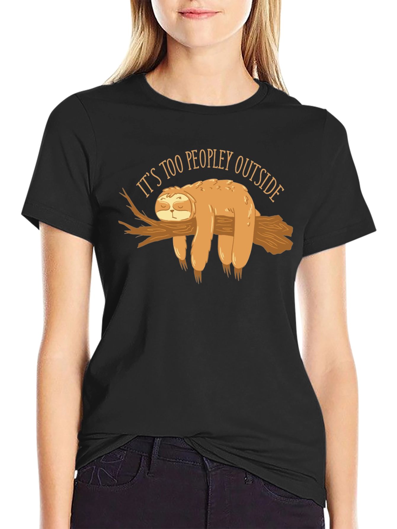 Sloth Too Peopley Graphic T-Shirt