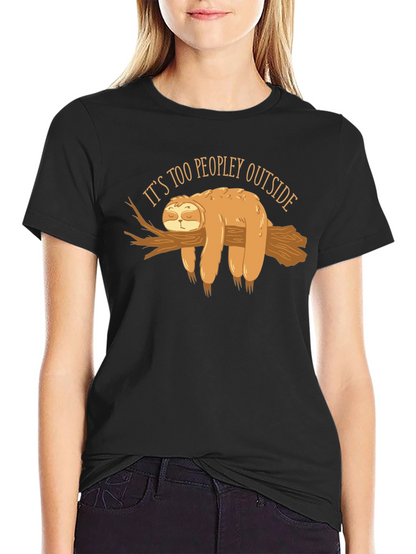 Sloth Too Peopley Graphic T-Shirt