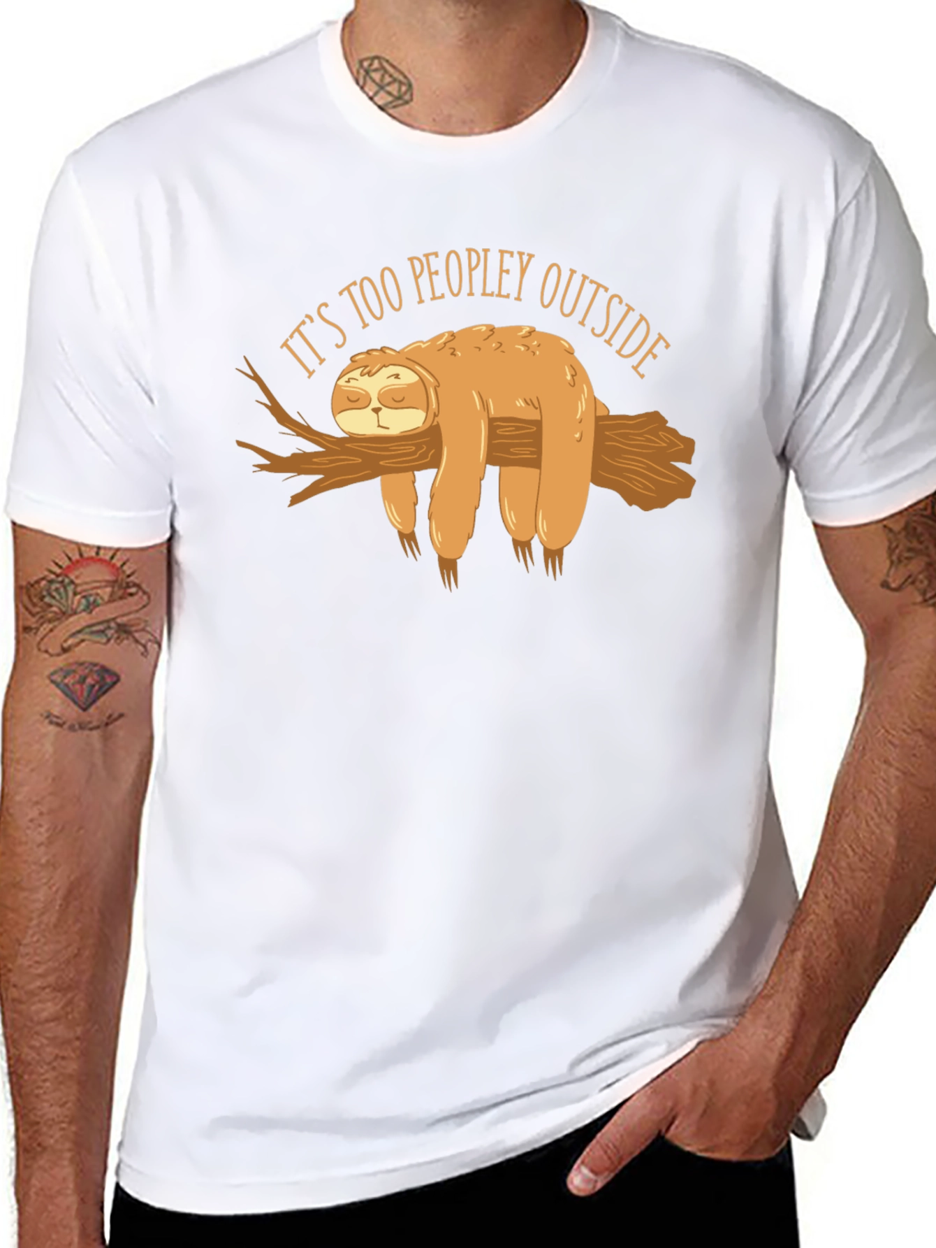 Sloth Too Peopley Graphic T-Shirt