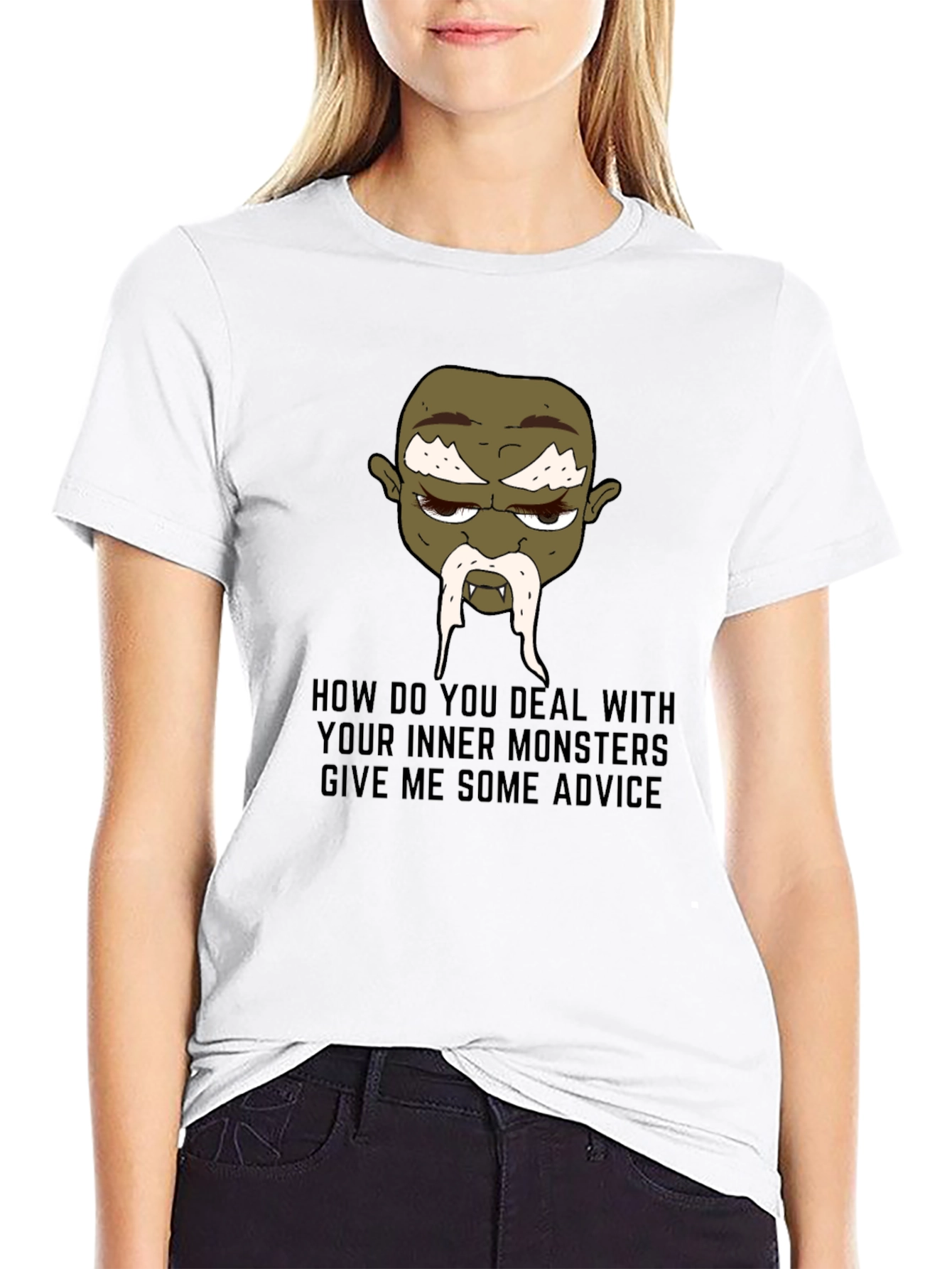 Monster Advice Graphic Tee - Black Cotton T-Shirt