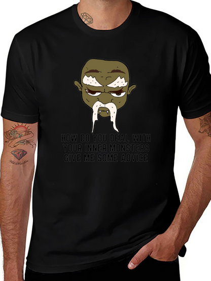 Monster Advice Graphic Tee - Black Cotton T-Shirt