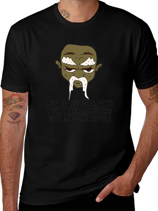 Monster Advice Graphic Tee - Black Cotton T-Shirt