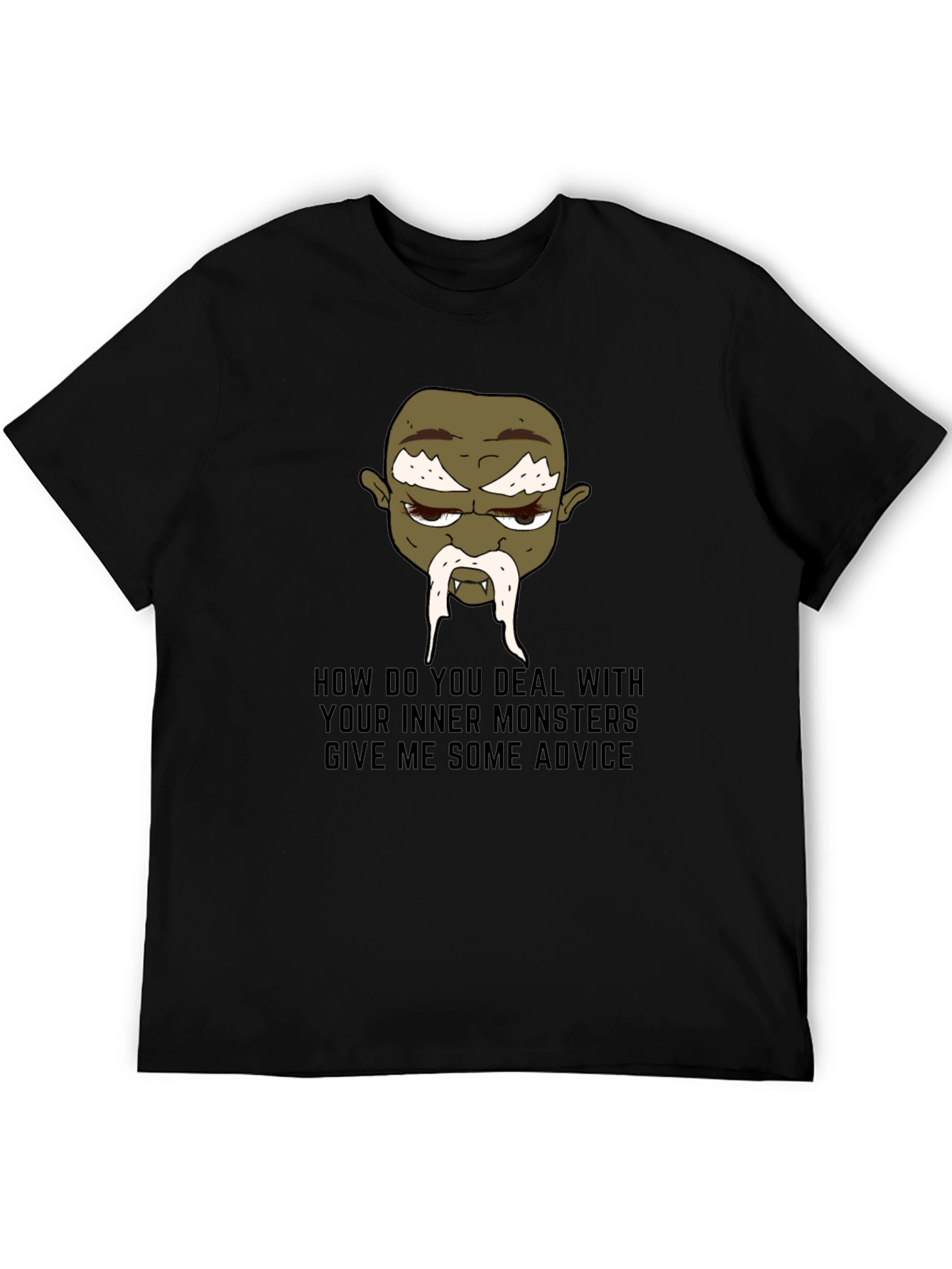 Monster Advice Graphic Tee - Black Cotton T-Shirt