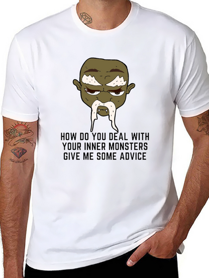 Monster Advice Graphic Tee - Black Cotton T-Shirt