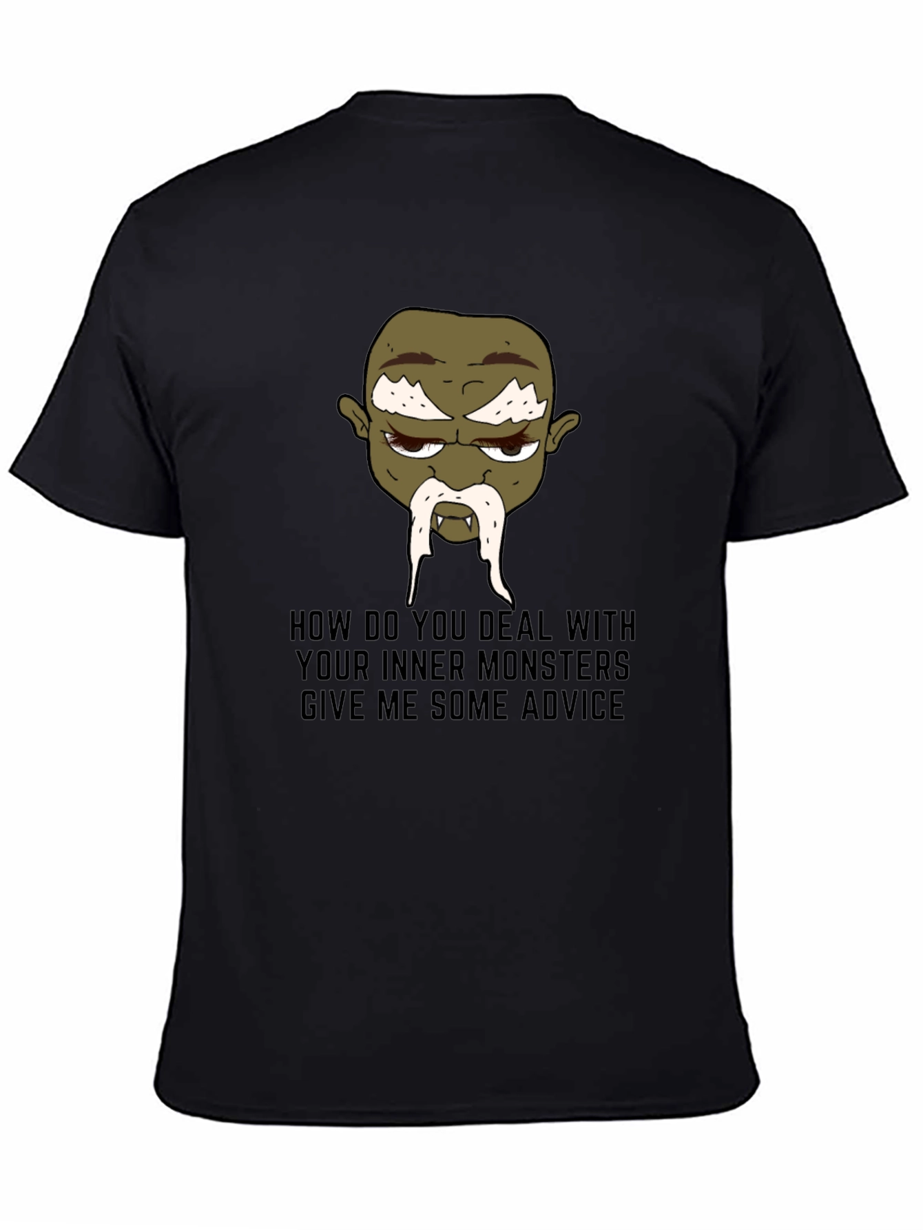 Monster Advice Graphic Tee - Black Cotton T-Shirt