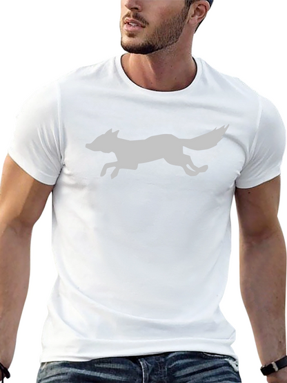 Sleek Fox Graphic Tee - Black Cotton Blend