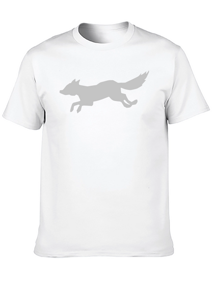 Sleek Fox Graphic Tee - Black Cotton Blend
