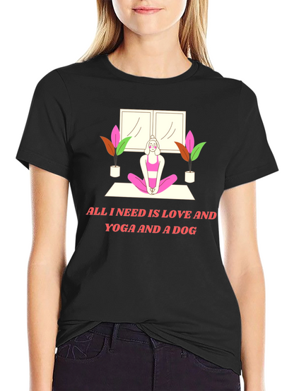 Yoga & Dog Lover T-Shirt: Love and Yoga Design