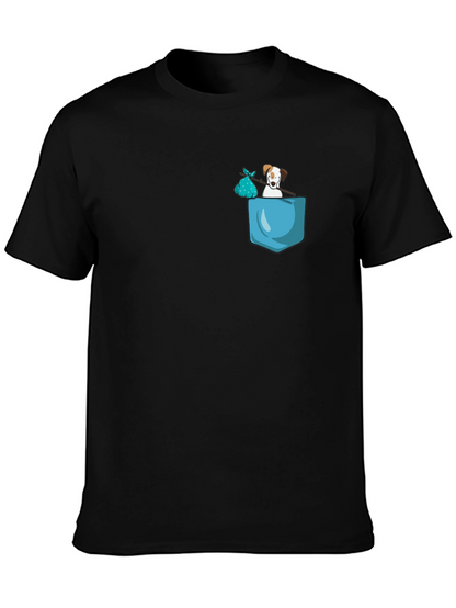 Dog in Pocket Graphic Tee - Trendy Casual Wear