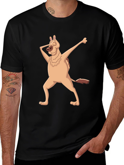 Dabbing Dog Graphic T-Shirt - Mens Black Tee