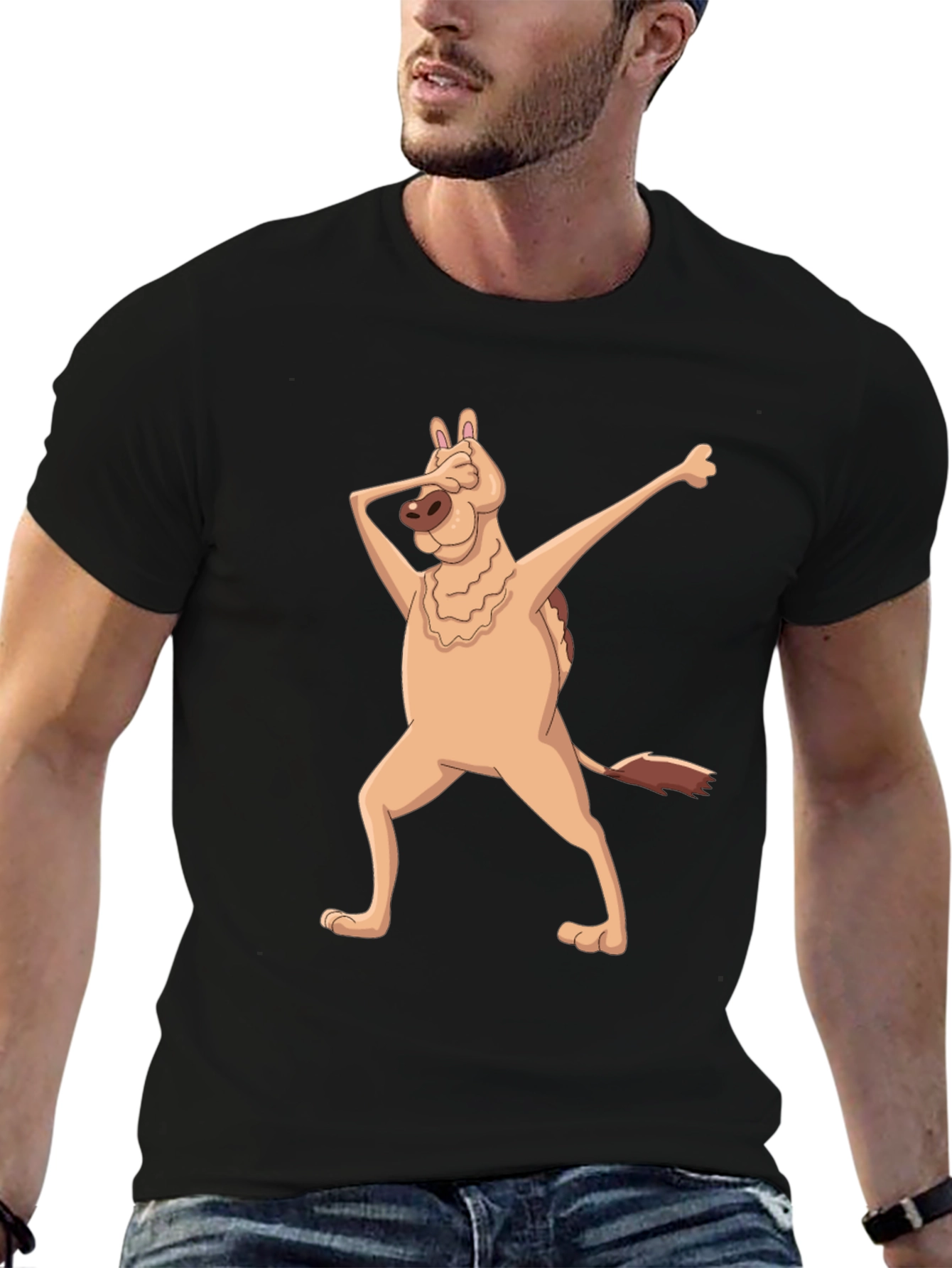 Dabbing Dog Graphic T-Shirt - Mens Black Tee