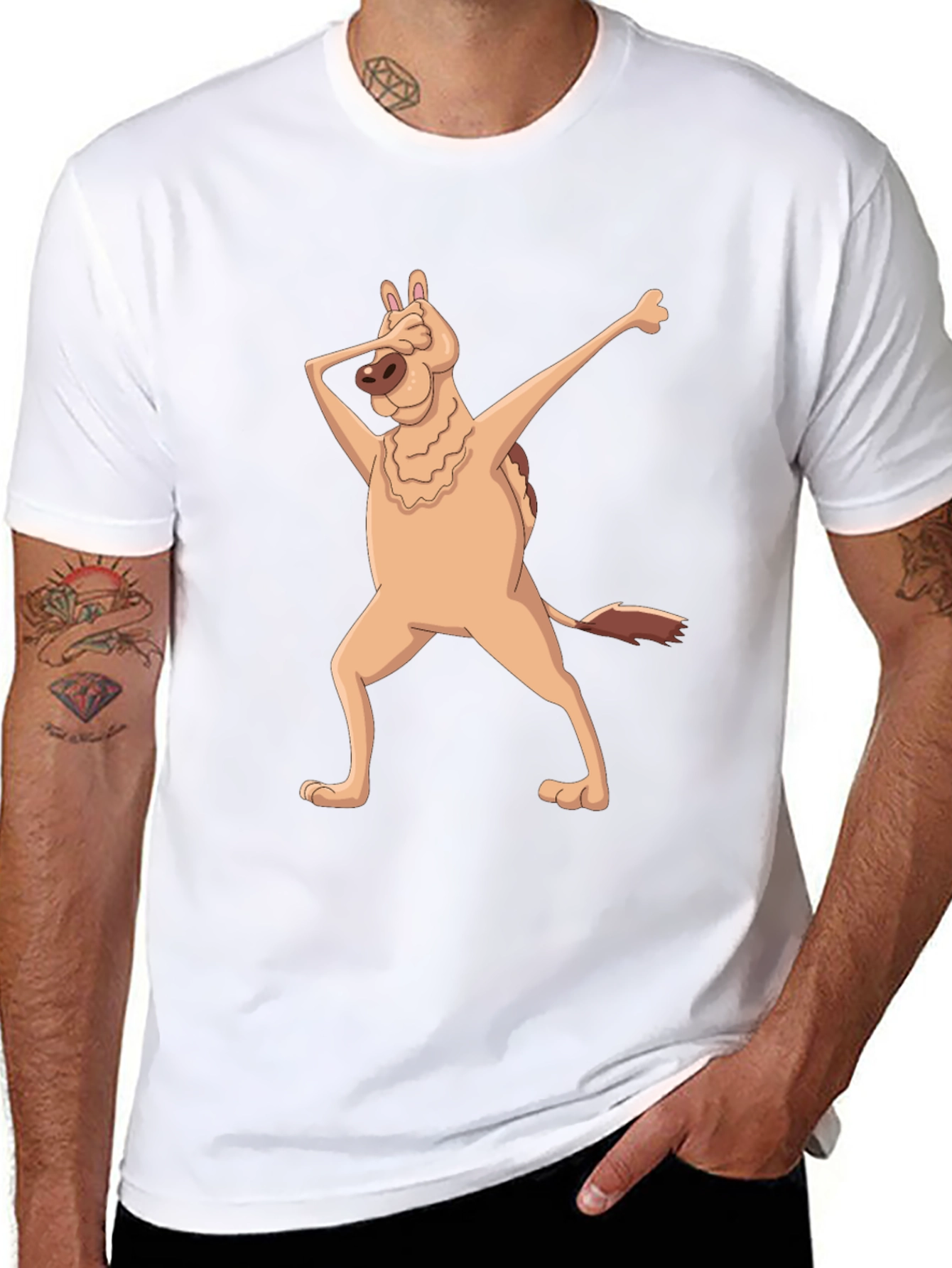 Dabbing Dog Graphic T-Shirt - Mens Black Tee