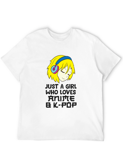 Anime & K-Pop Girl Black T-Shirt