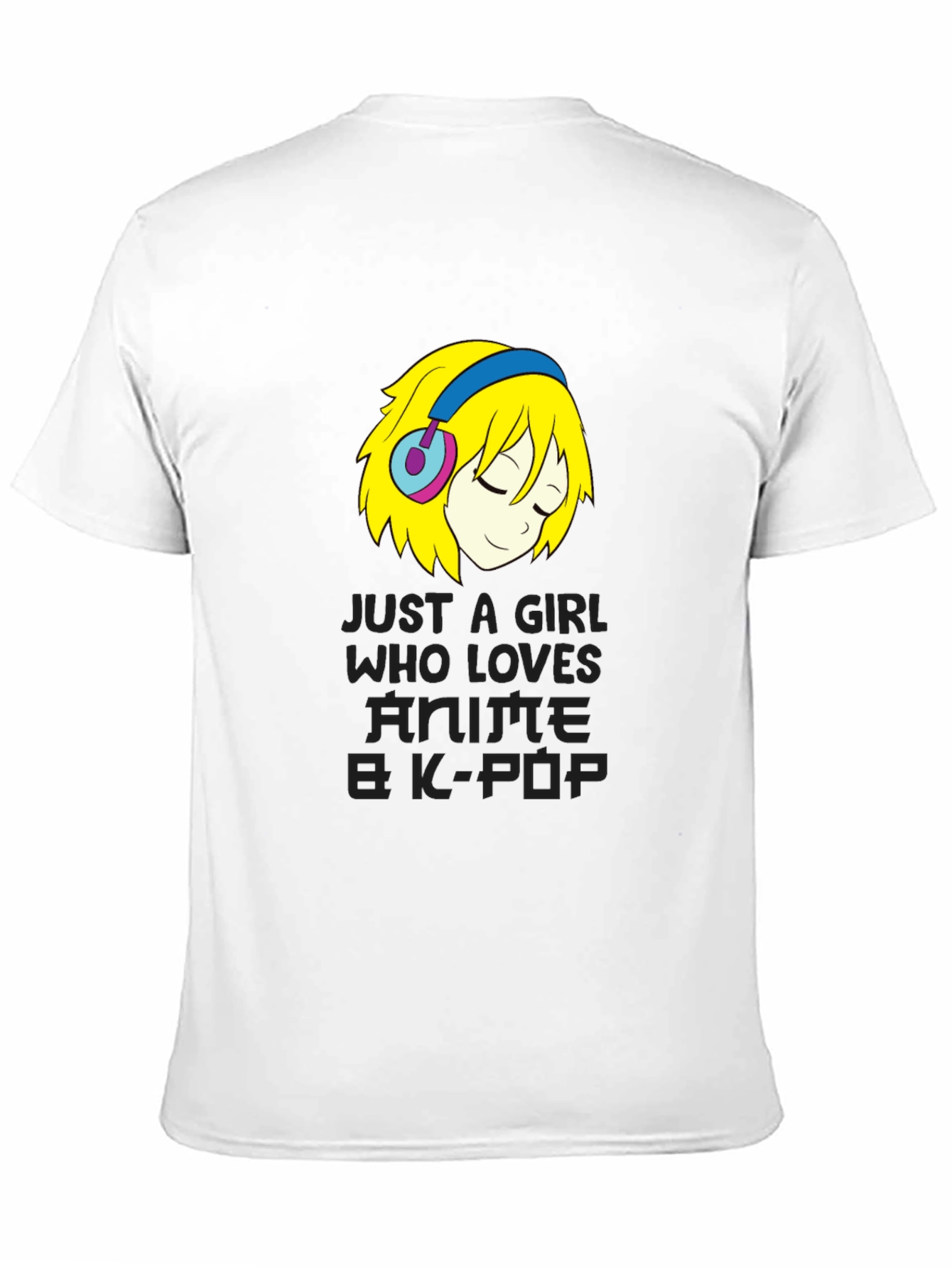 Anime & K-Pop Girl Black T-Shirt