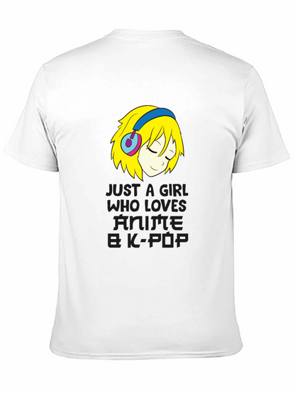 Anime & K-Pop Girl Black T-Shirt