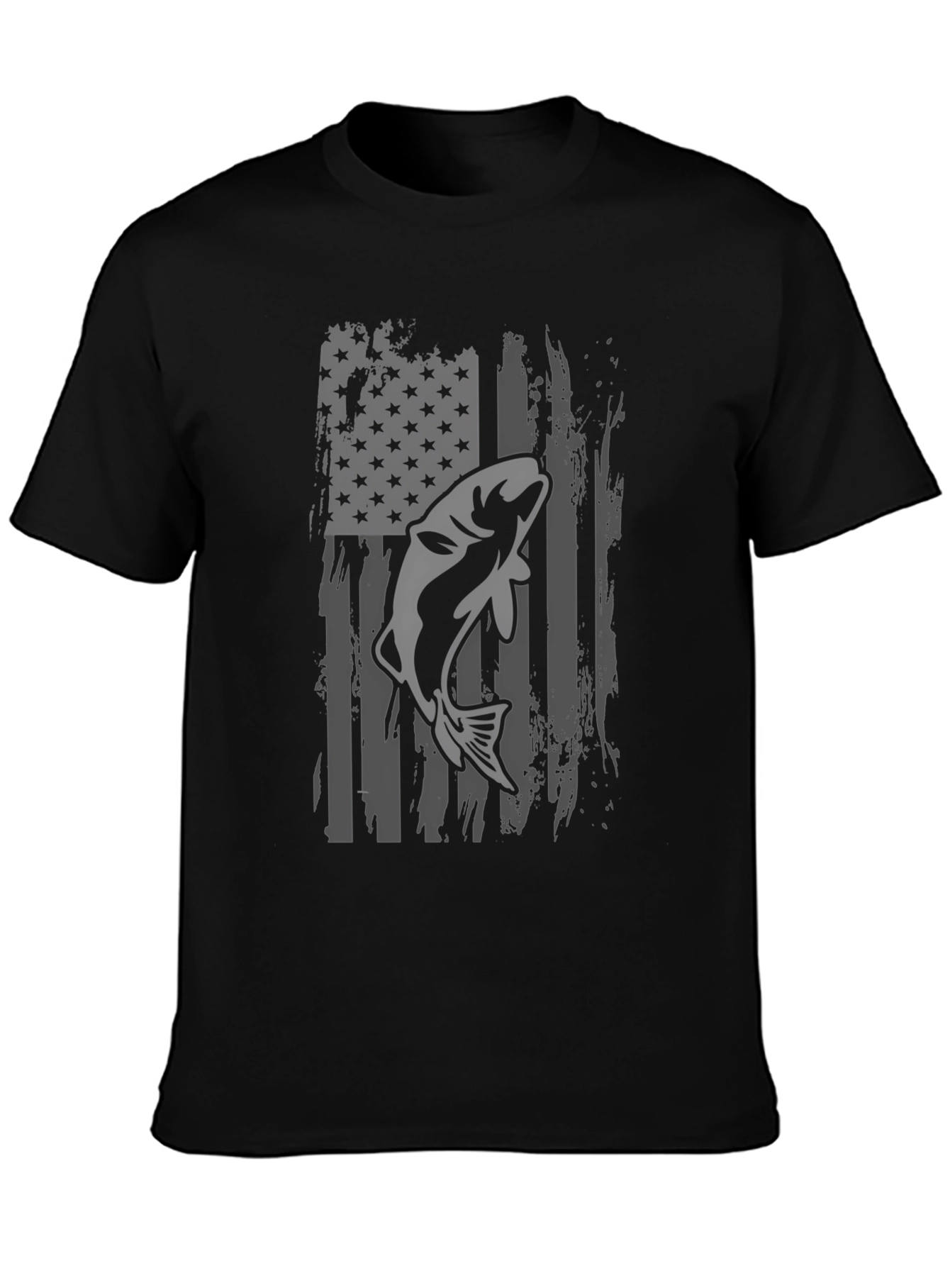 American Flag Fishing T-Shirt - Bass Graphic Tee