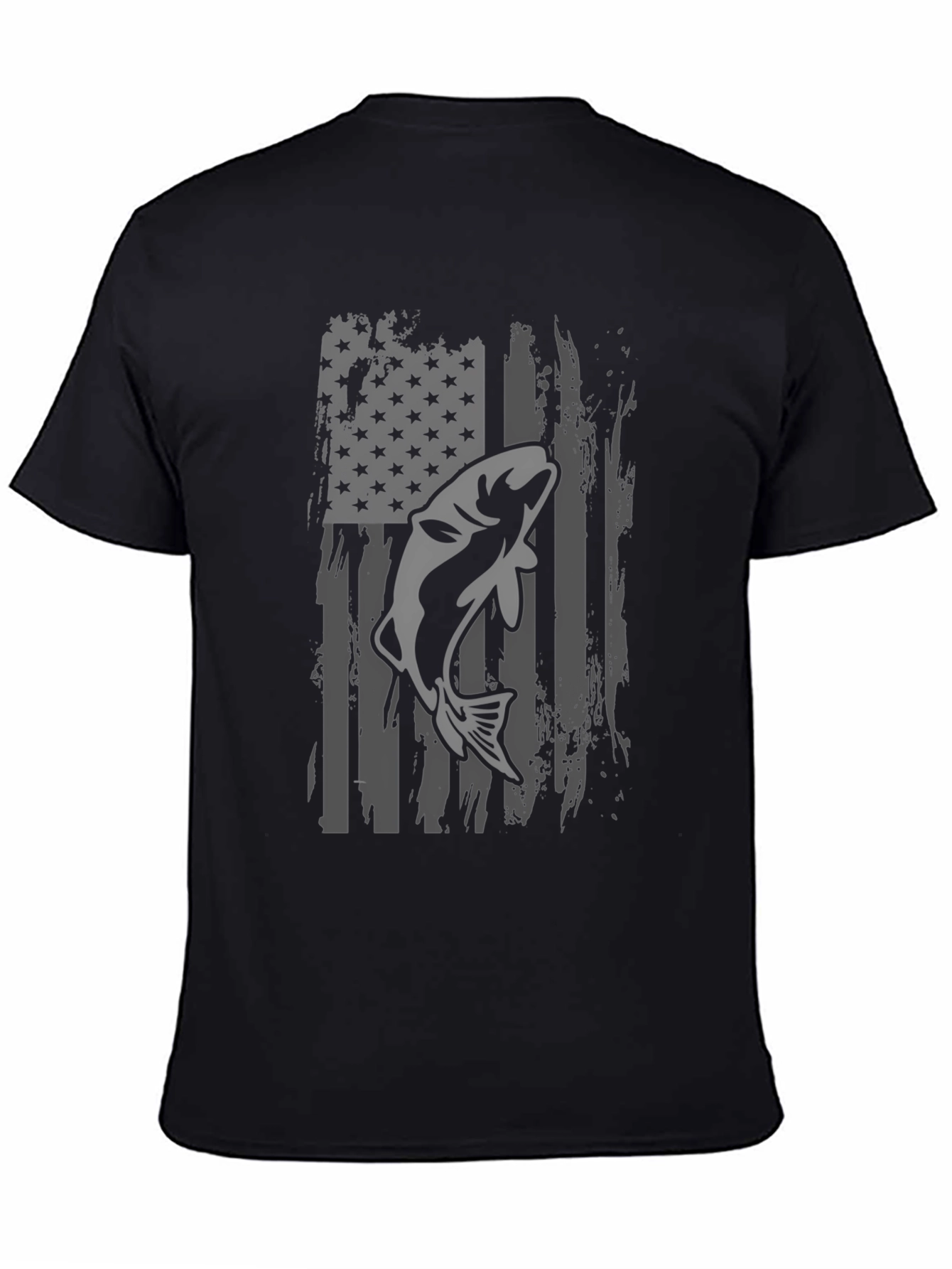 American Flag Fishing T-Shirt - Bass Graphic Tee
