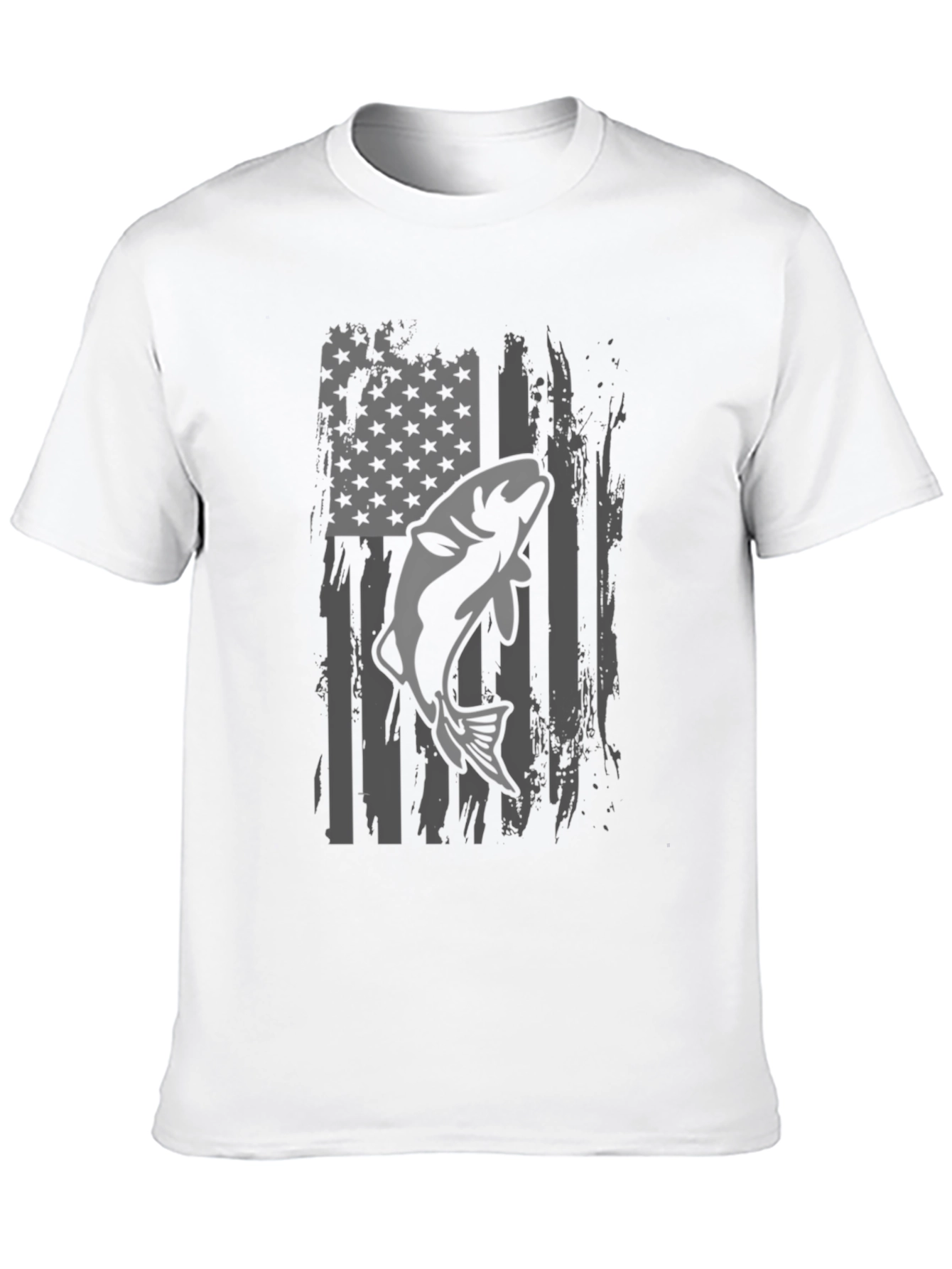 American Flag Fishing T-Shirt - Bass Graphic Tee
