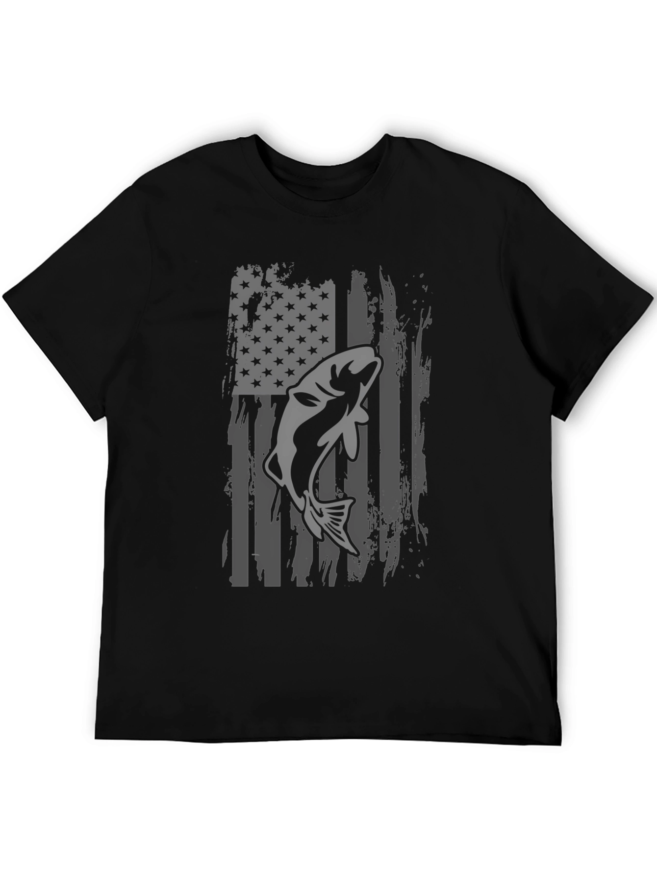 American Flag Fishing T-Shirt - Bass Graphic Tee