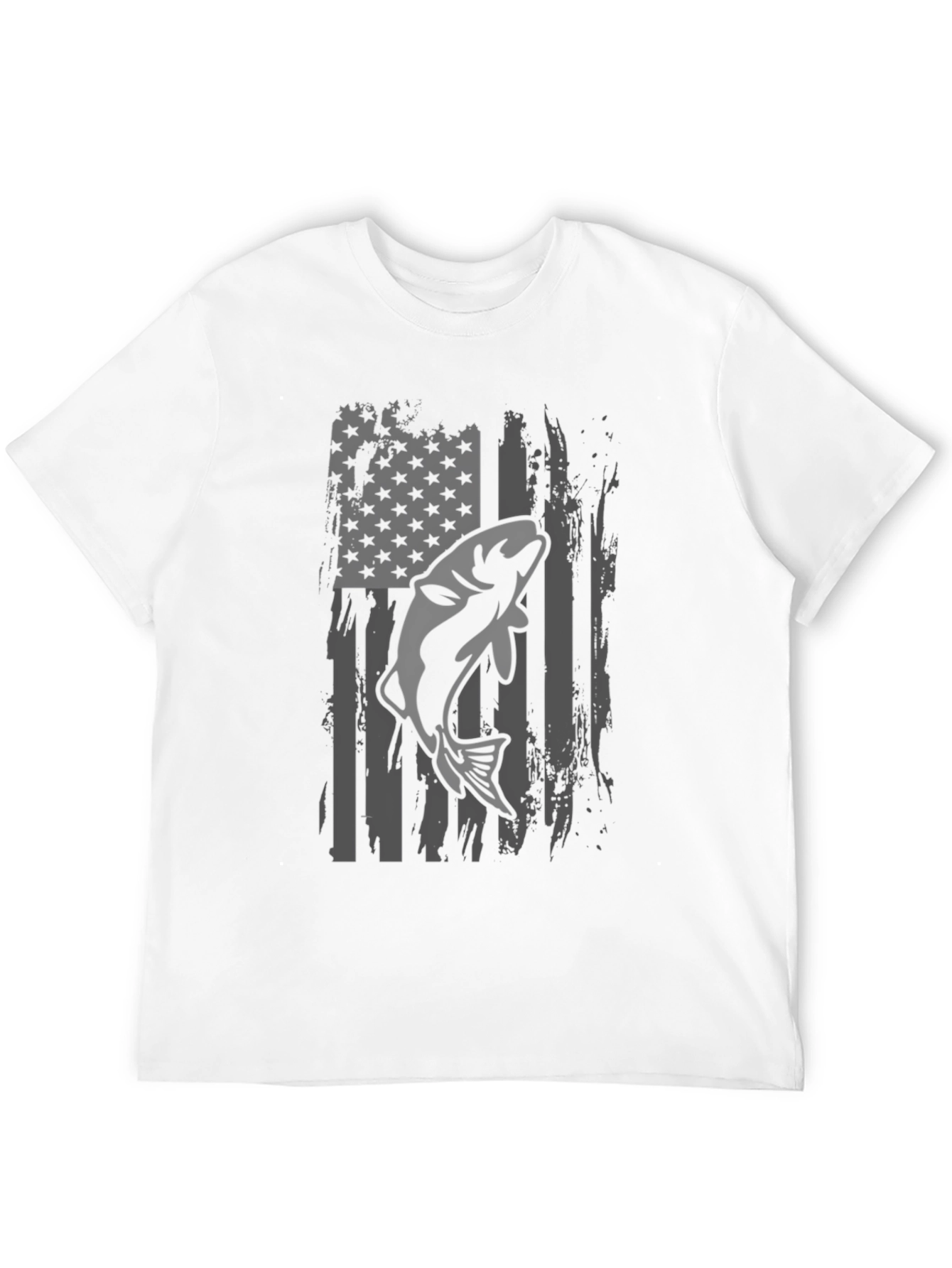 American Flag Fishing T-Shirt - Bass Graphic Tee
