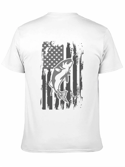 American Flag Fishing T-Shirt - Bass Graphic Tee