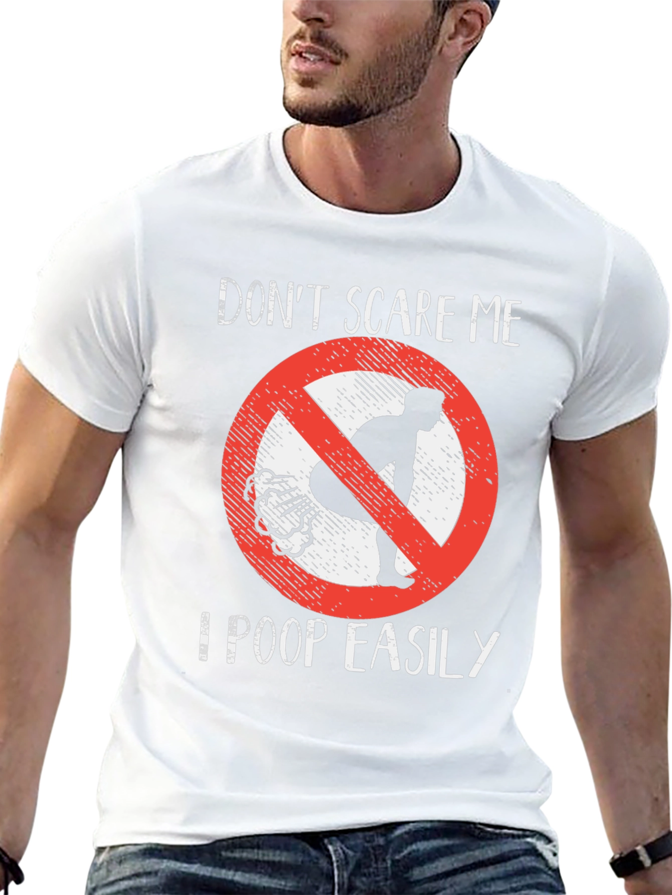 Funny Dont Scare Me Poop Easily T-Shirt