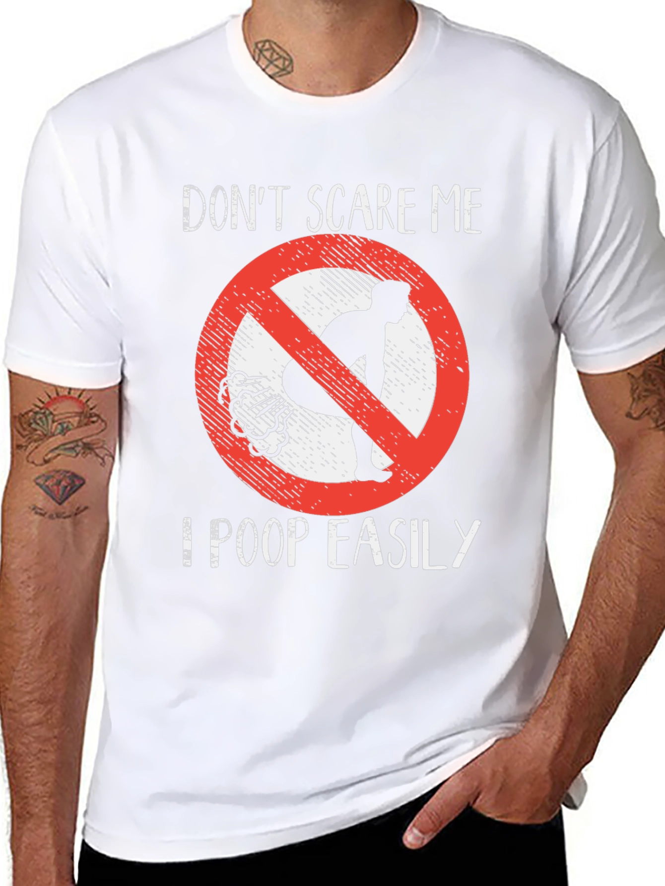 Funny Dont Scare Me Poop Easily T-Shirt