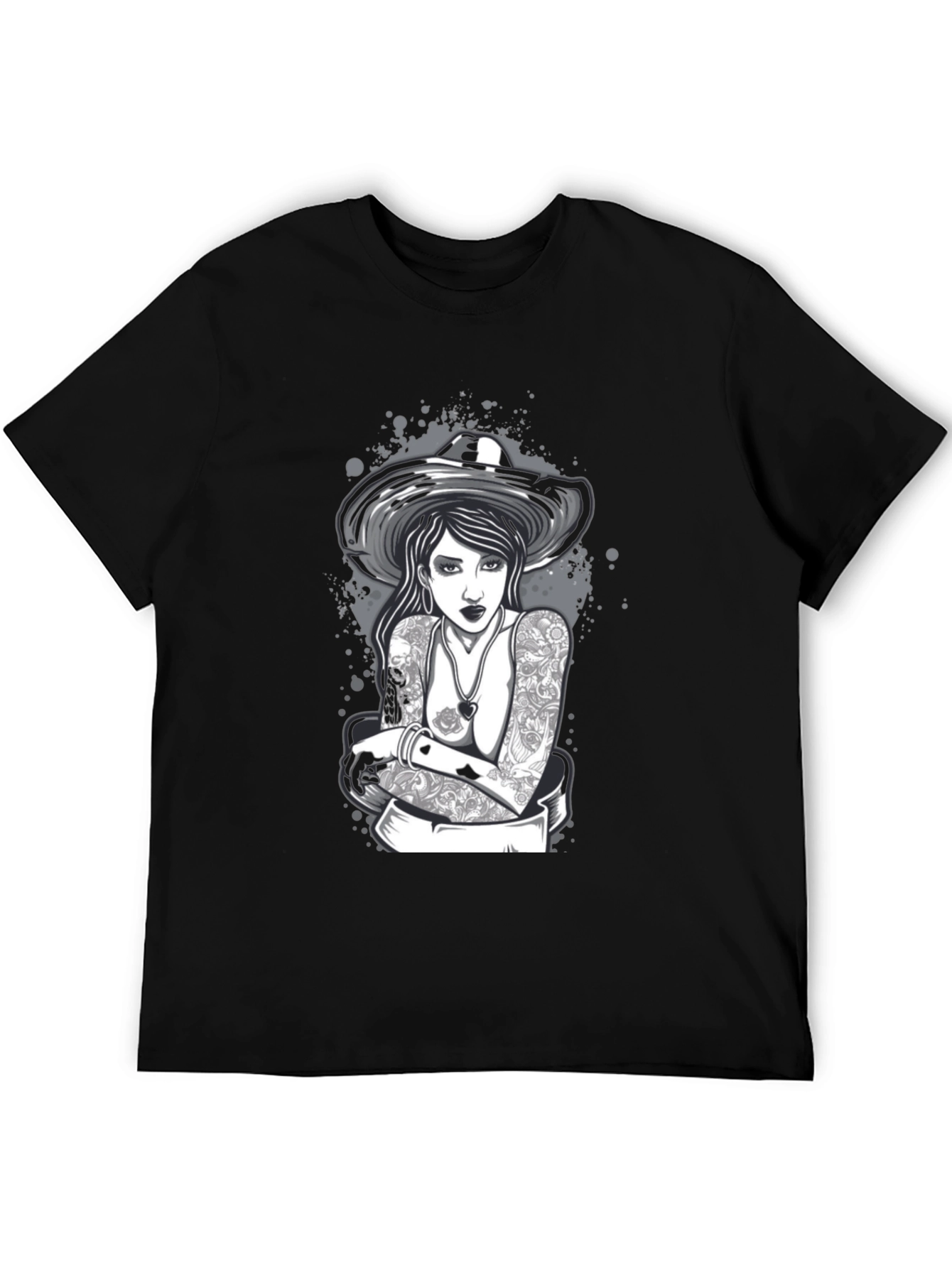 Tattooed Woman T-Shirt - Black Graphic Tee