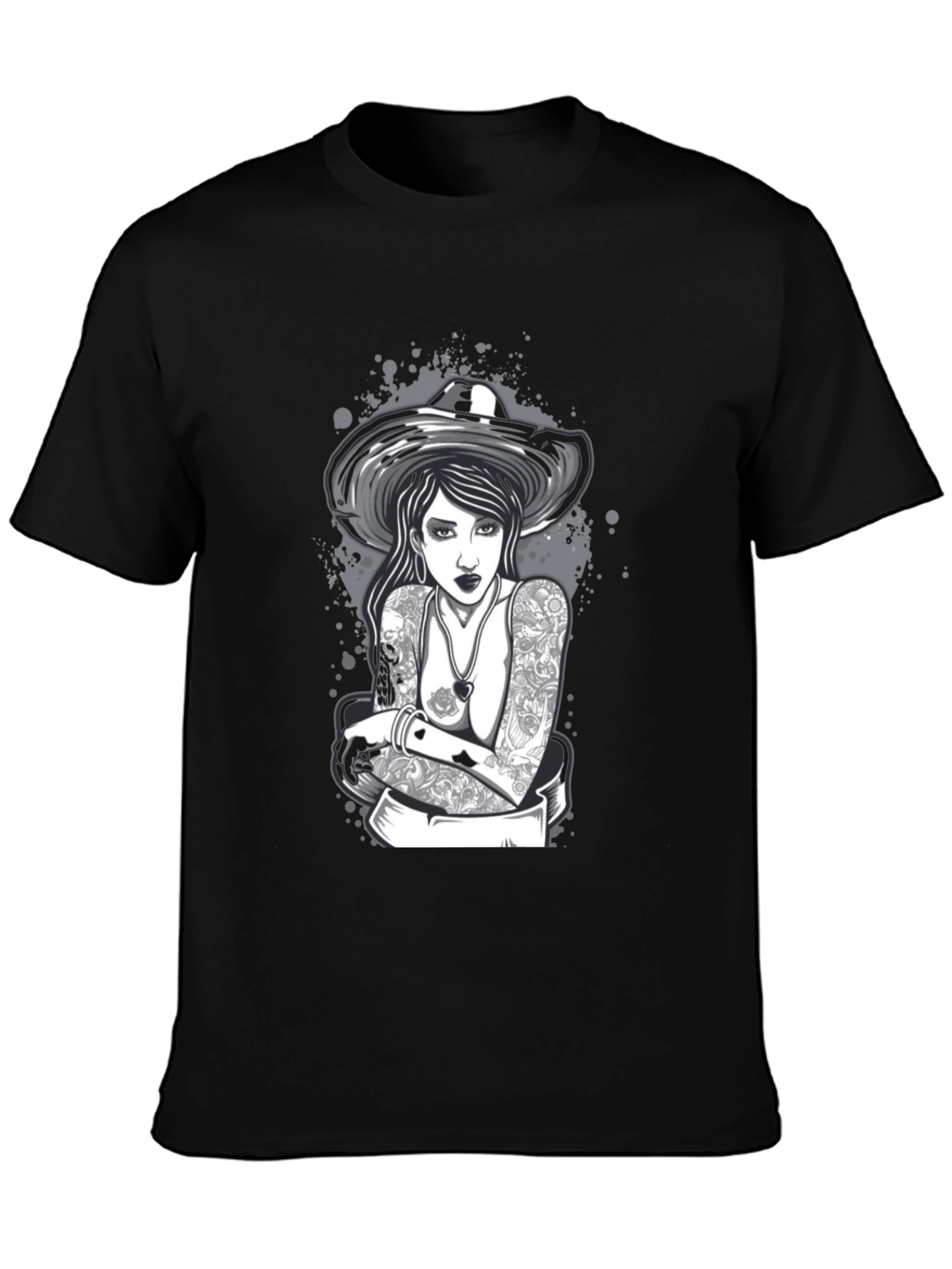 Tattooed Woman T-Shirt - Black Graphic Tee