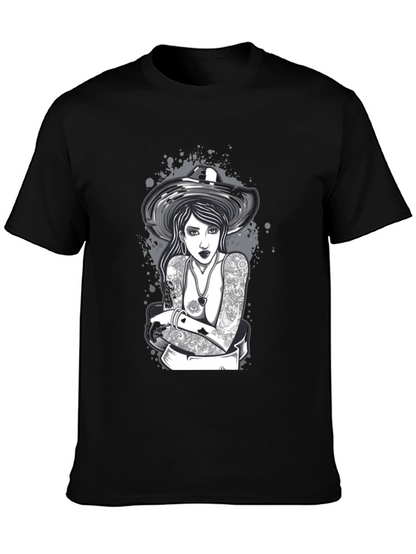Tattooed Woman T-Shirt - Black Graphic Tee