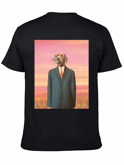 Dog in Suit Graphic Tee - Unique Art T-Shirt