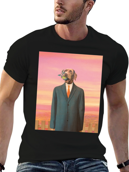 Dog in Suit Graphic Tee - Unique Art T-Shirt