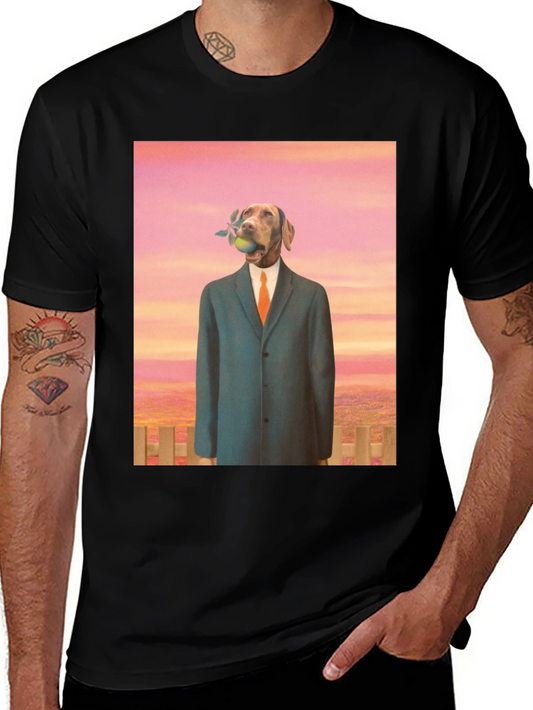 Dog in Suit Graphic Tee - Unique Art T-Shirt