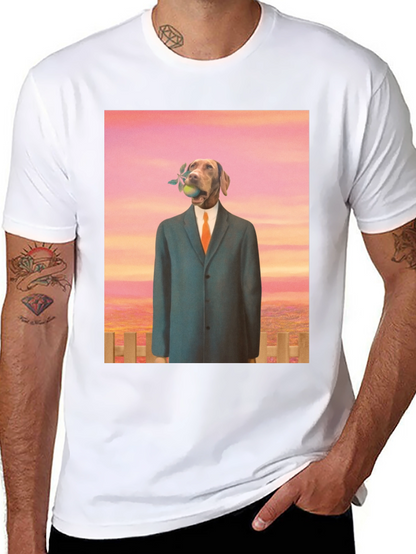 Dog in Suit Graphic Tee - Unique Art T-Shirt