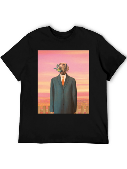 Dog in Suit Graphic Tee - Unique Art T-Shirt
