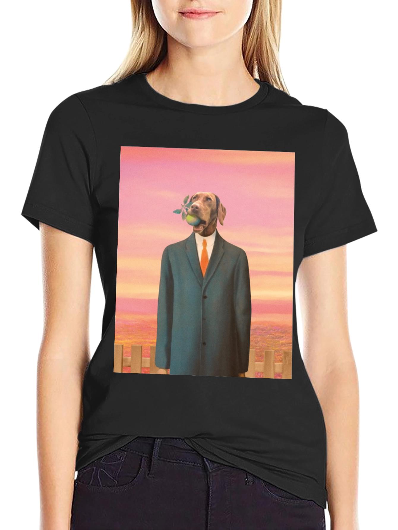 Dog in Suit Graphic Tee - Unique Art T-Shirt