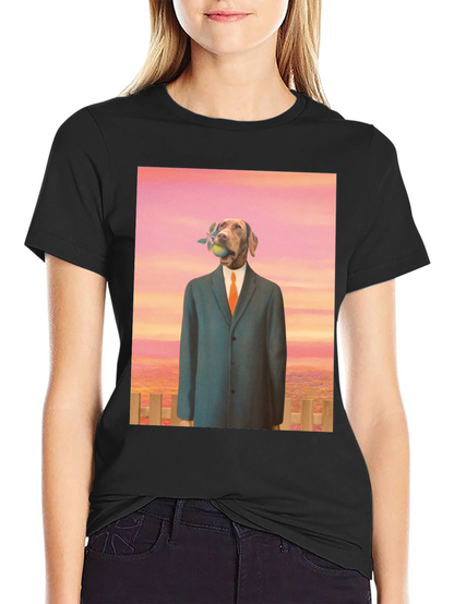 Dog in Suit Graphic Tee - Unique Art T-Shirt