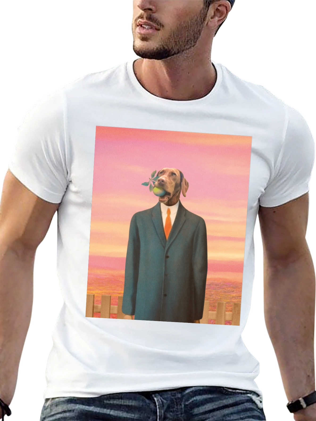 Dog in Suit Graphic Tee - Unique Art T-Shirt