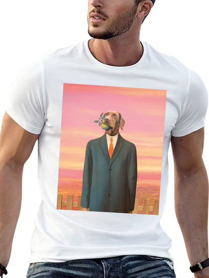 Dog in Suit Graphic Tee - Unique Art T-Shirt